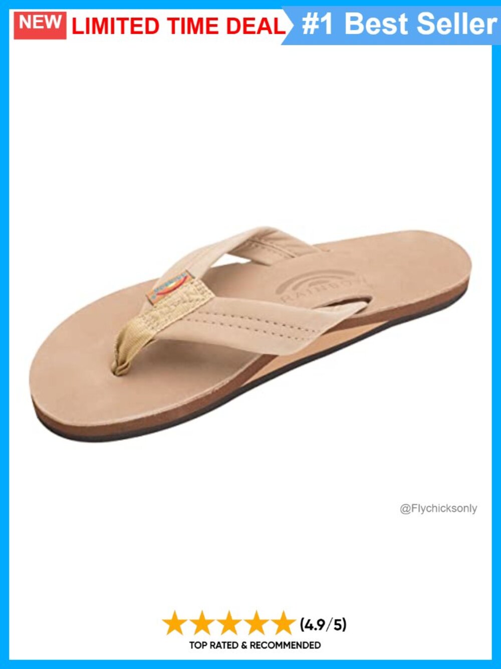 Premier Nubuck Leather Single Layer Arch Flip Flop Sandals